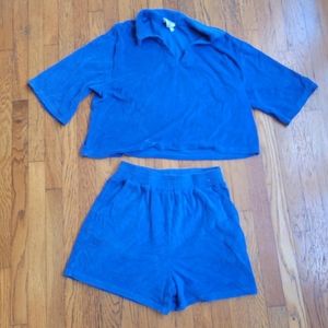 Princess Polly Blue Terry Vacation Set, Size M